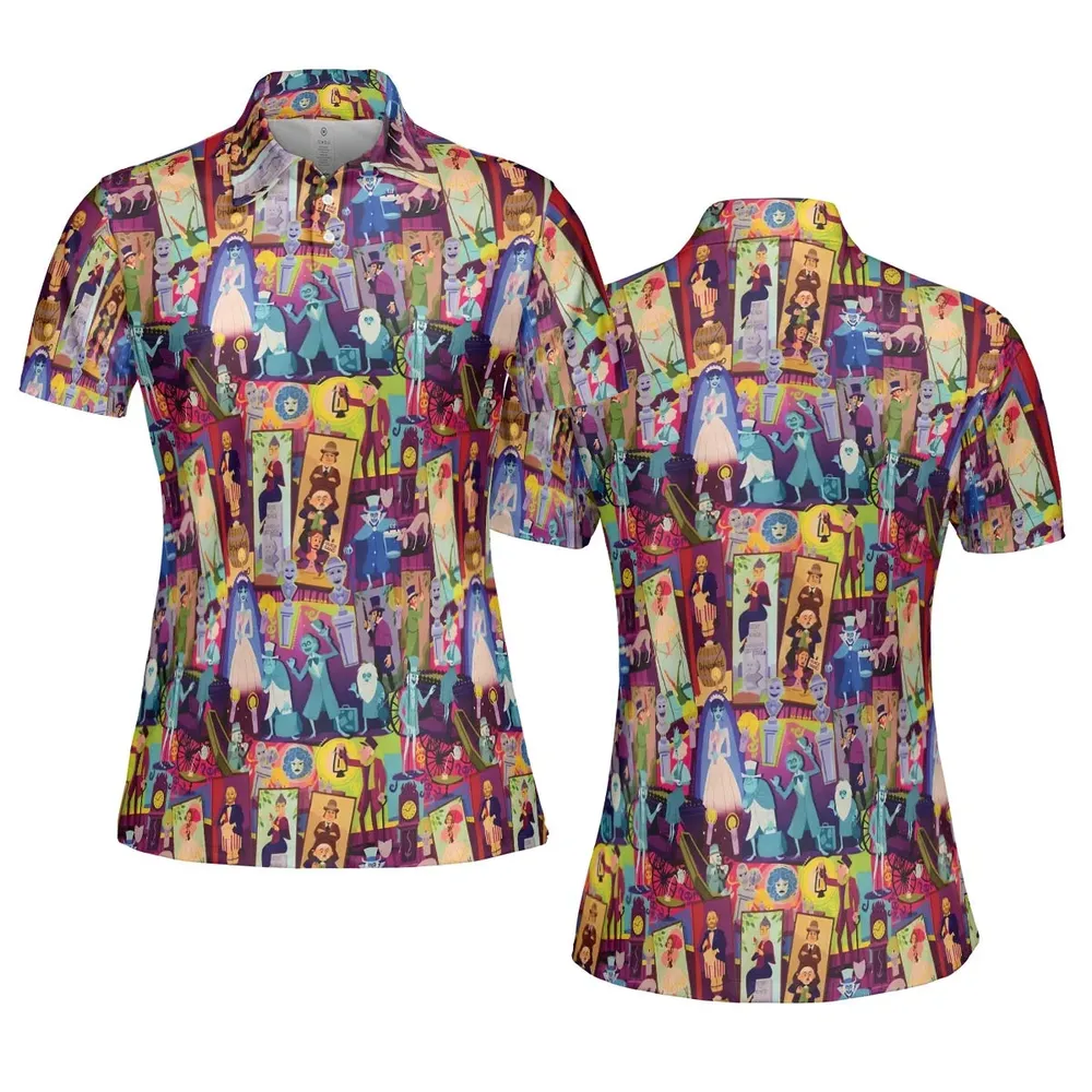 Retro Mansion Collage AOP Men/Women Polo Shirt - 5