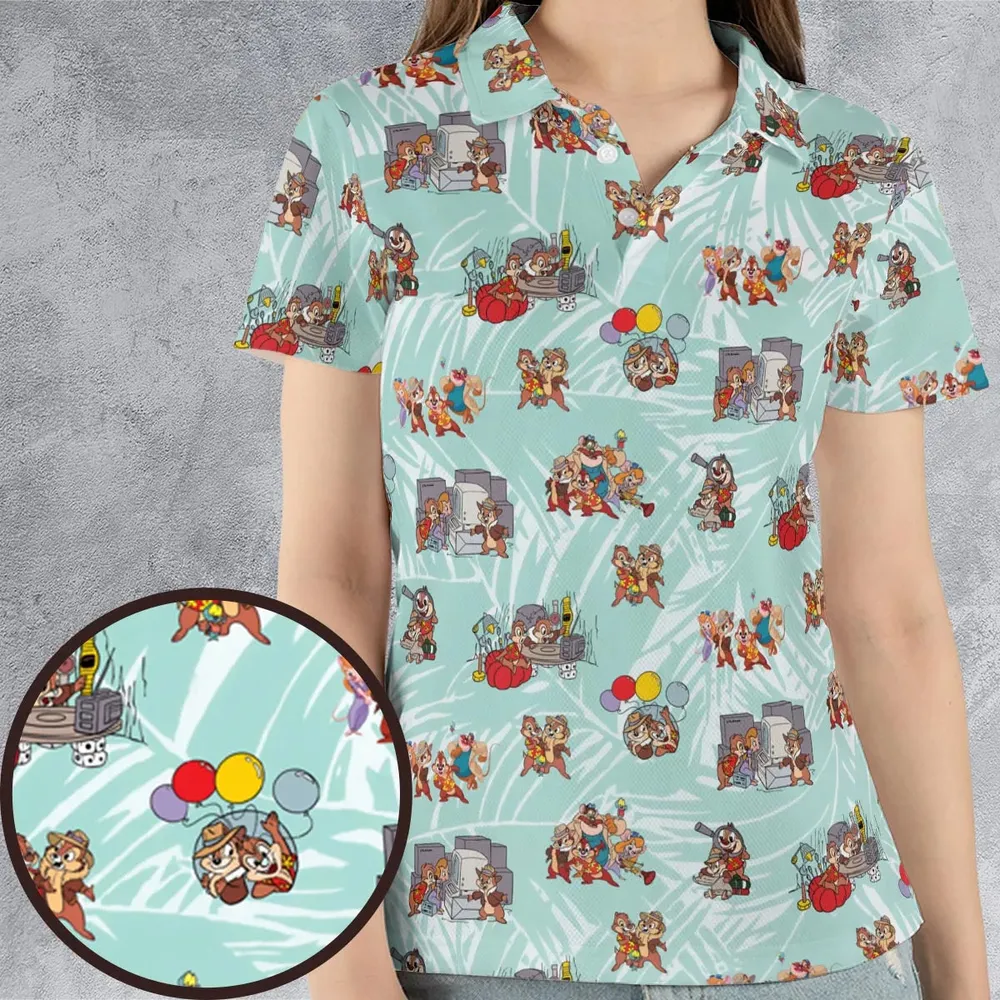 Rescue Team Chip 'n Dale Rescue Rangers AOP Men/Women Polo Shirt - 4