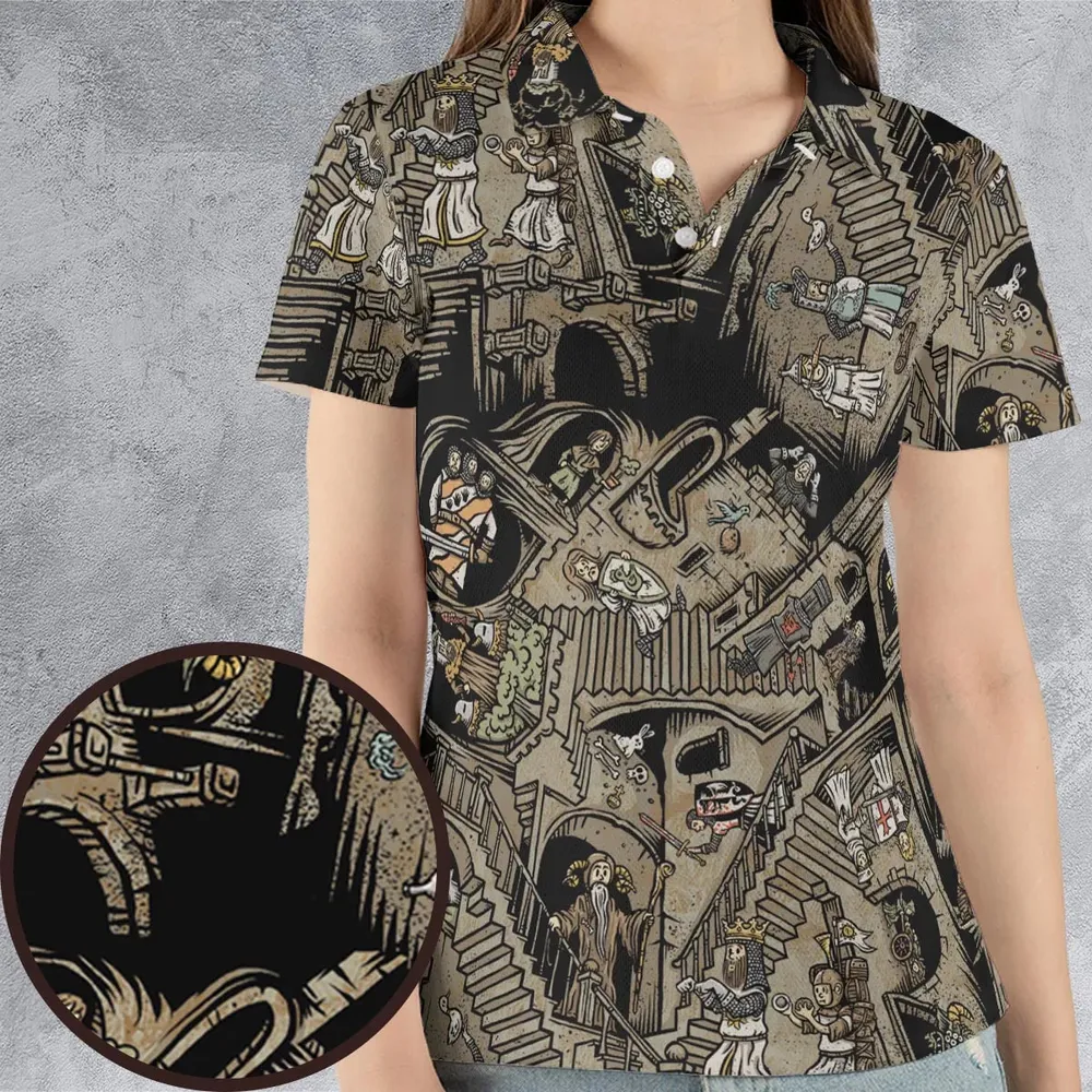 Monty Escher’s Relativity AOP Men/Women Polo Shirt - 4