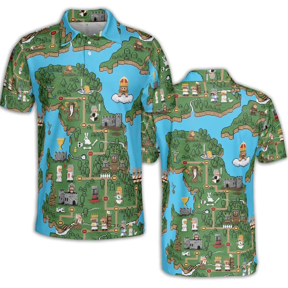 Pixel Art Python Monty Python AOP Men/Women Polo Shirt - 2