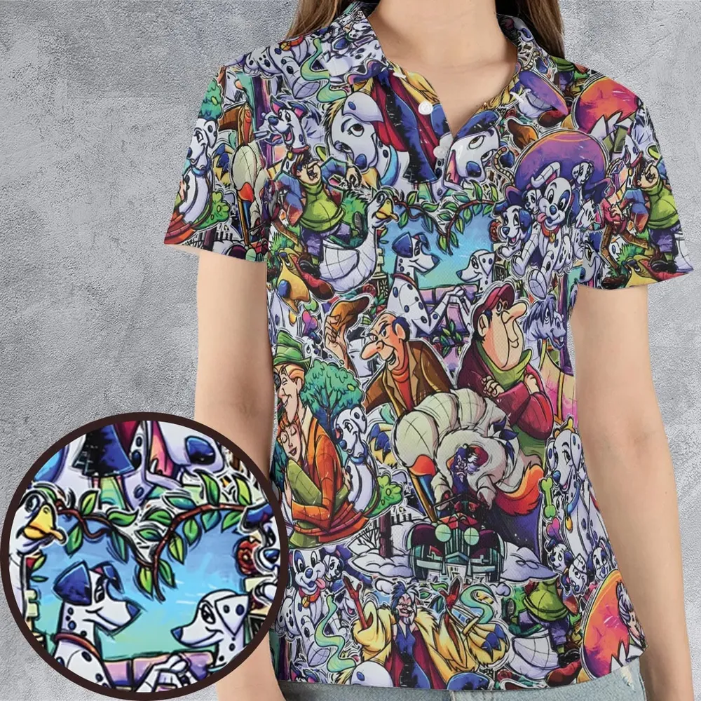 101 Dalmatians Main 90s AOP Men/Women Polo Shirt - 4