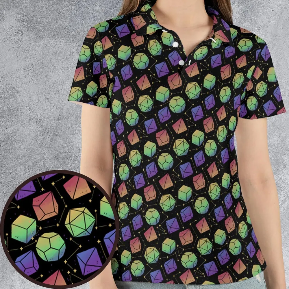 Rainbow Galaxy DnD AOP Men/Women Polo Shirt - 4