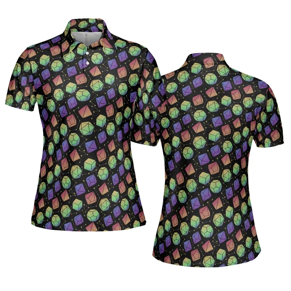 Rainbow Galaxy DnD AOP Men/Women Polo Shirt - 5