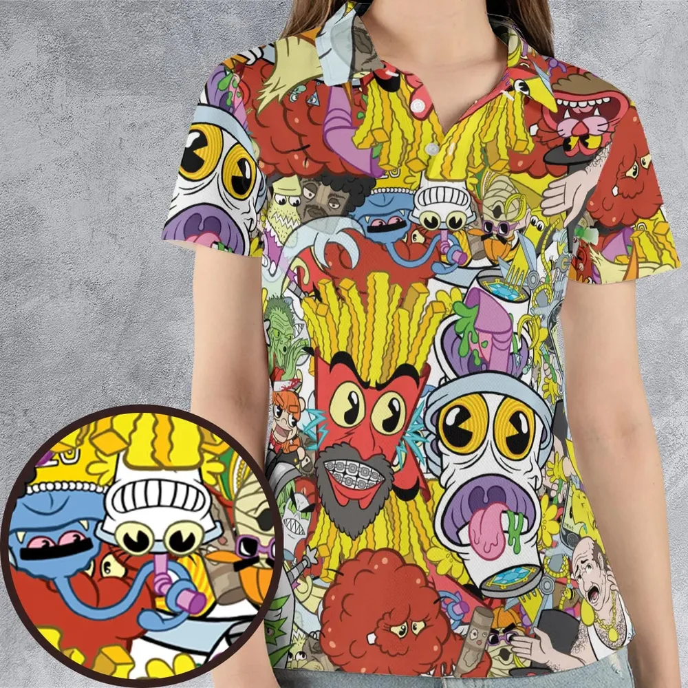 Pure Chaos Aqua Teen Hunger Force AOP Men/Women Polo Shirt - 4