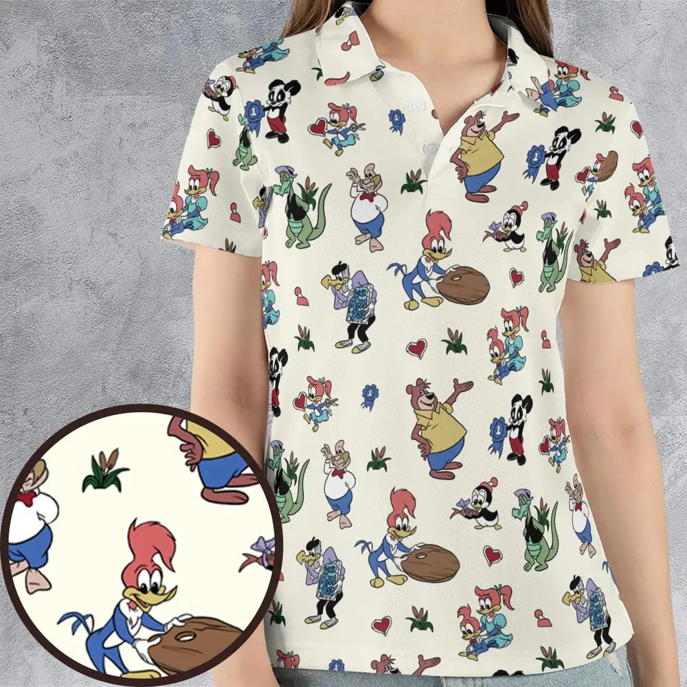Woody Woodpecker Walter Lantz AOP Men/Women Polo Shirt - 4