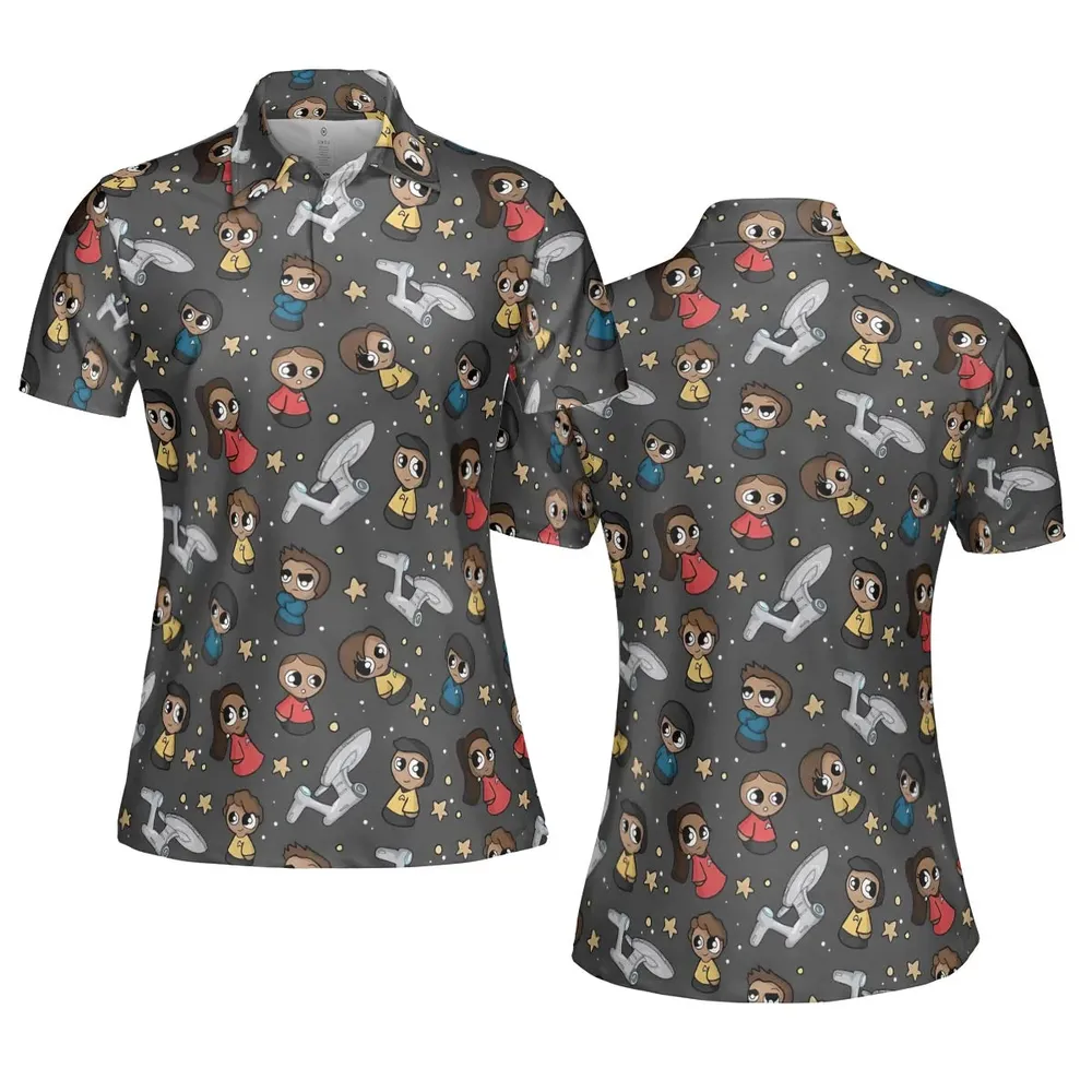 Cute Space Star Trek AOP Men/Women Polo Shirt - 5