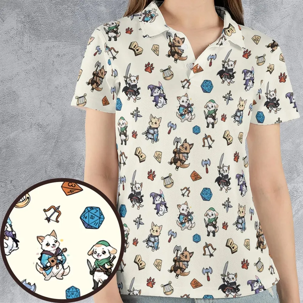 Dungeons and Dogs DnD AOP Men/Women Polo Shirt - 4