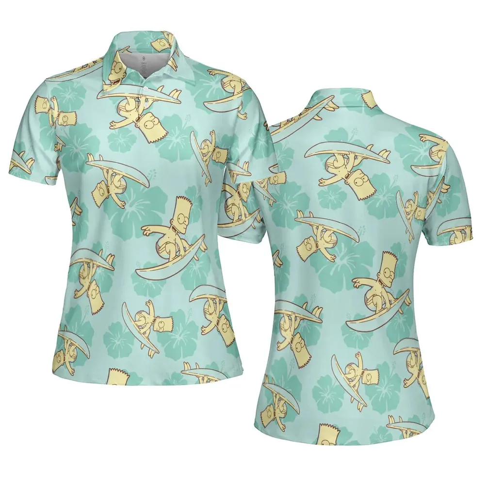 Surfing Simpsons The Simpsons AOP Men/Women Polo Shirt - 5