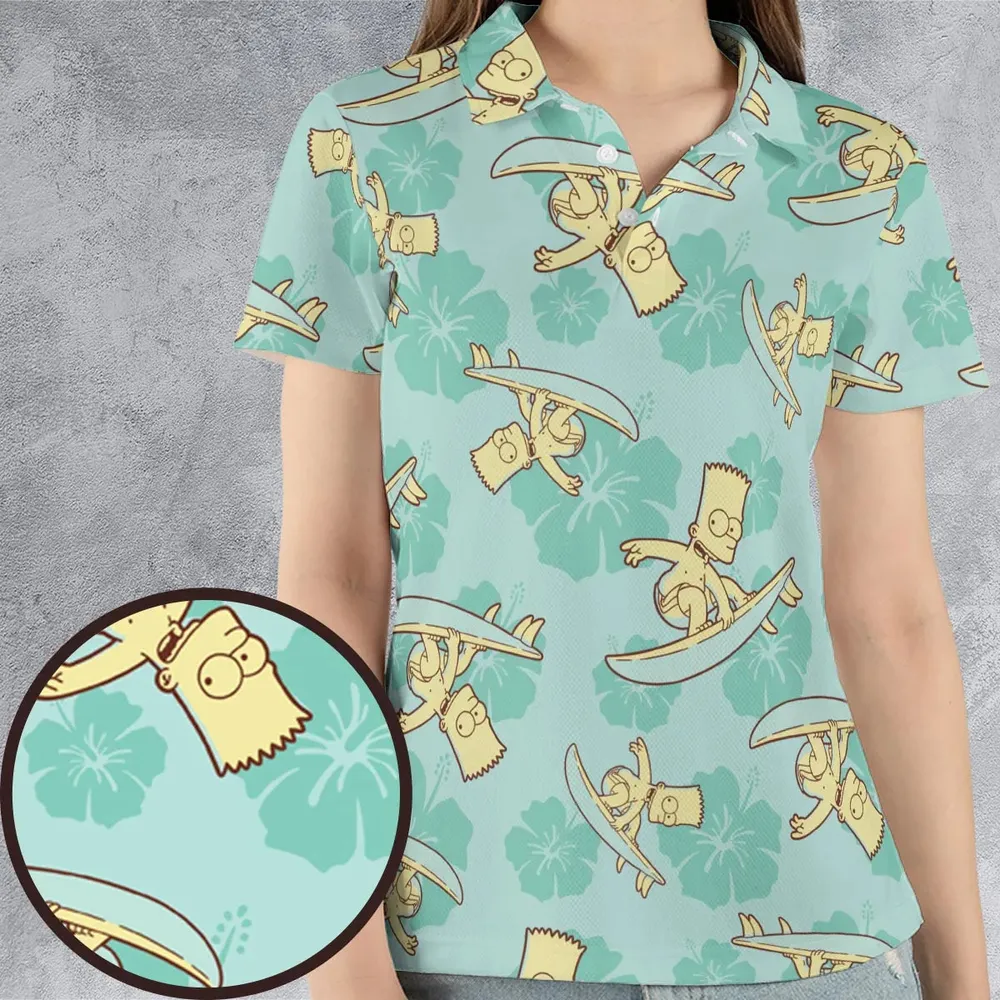 Surfing Simpsons The Simpsons AOP Men/Women Polo Shirt - 4