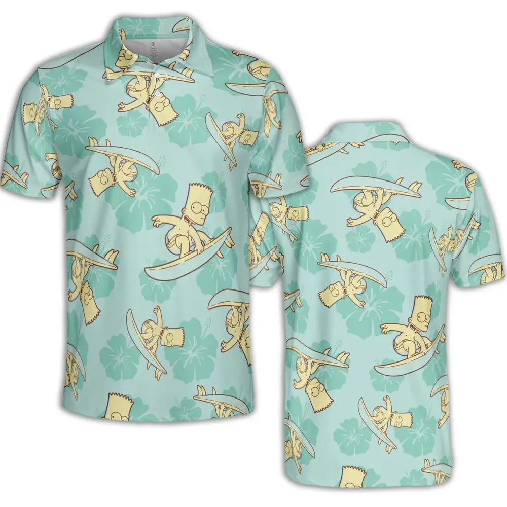 Surfing Simpsons The Simpsons AOP Men/Women Polo Shirt - 2
