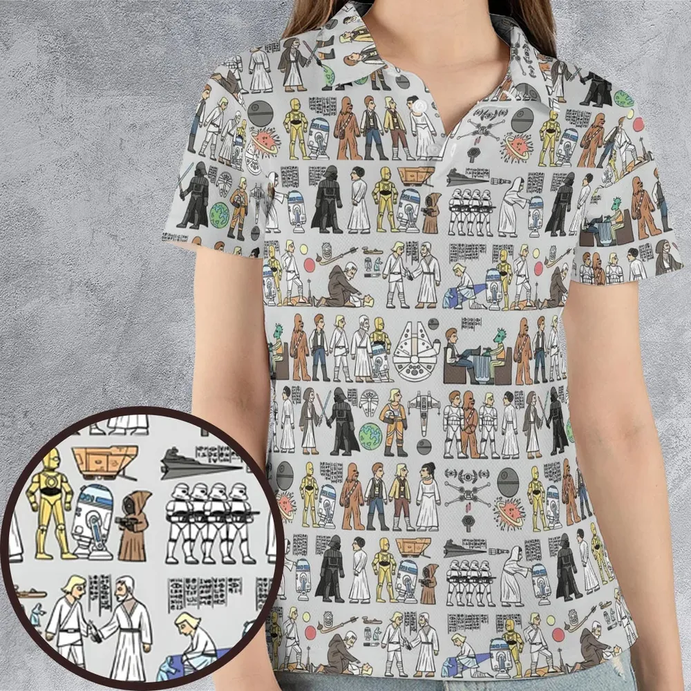 Egyptian Galaxy Wars AOP Men/Women Polo Shirt - 4