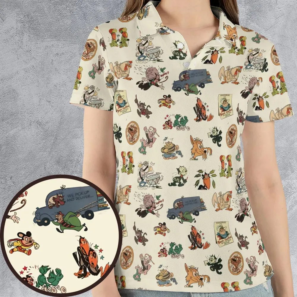 Nostalgia Terrytoons Characters AOP Men/Women Polo Shirt - 4