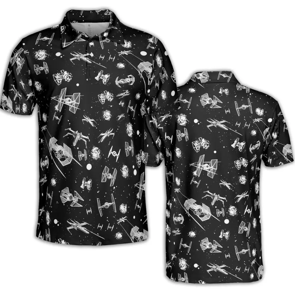 Space Ship Battle Star Wars AOP Men/Women Polo Shirt - 2