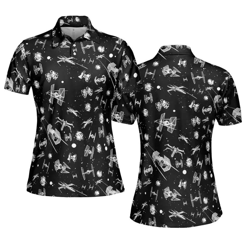 Space Ship Battle Star Wars AOP Men/Women Polo Shirt - 5