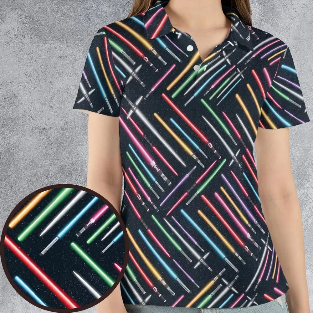 Lightsabers Star Wars Pattern AOP Men/Women Polo Shirt - 4
