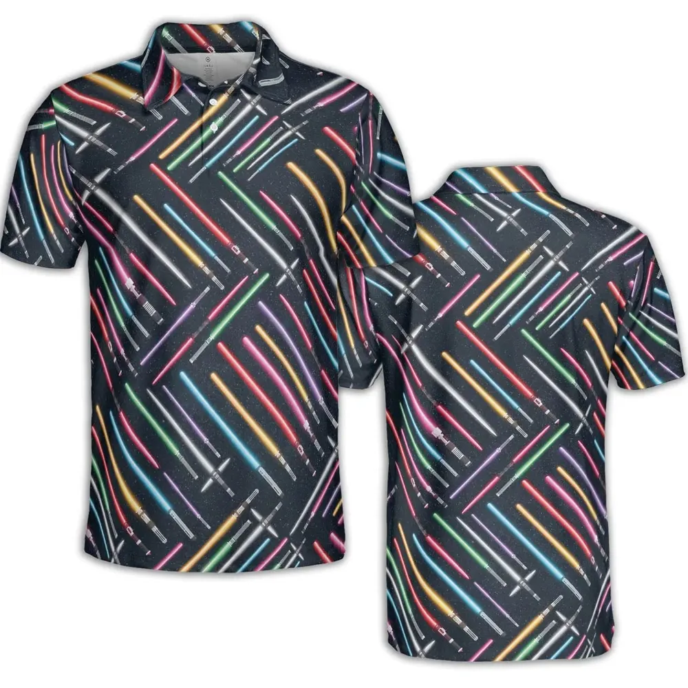 Lightsabers Star Wars Pattern AOP Men/Women Polo Shirt - 2