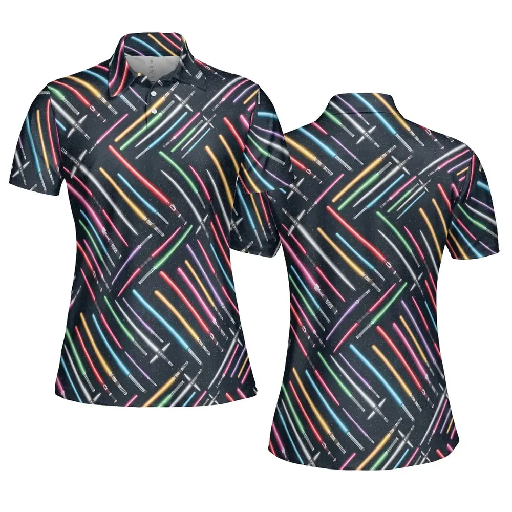 Lightsabers Star Wars Pattern AOP Men/Women Polo Shirt - 5