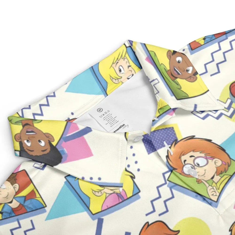 90s Pattern and Kids Club AOP Men/Women Polo Shirt - 3