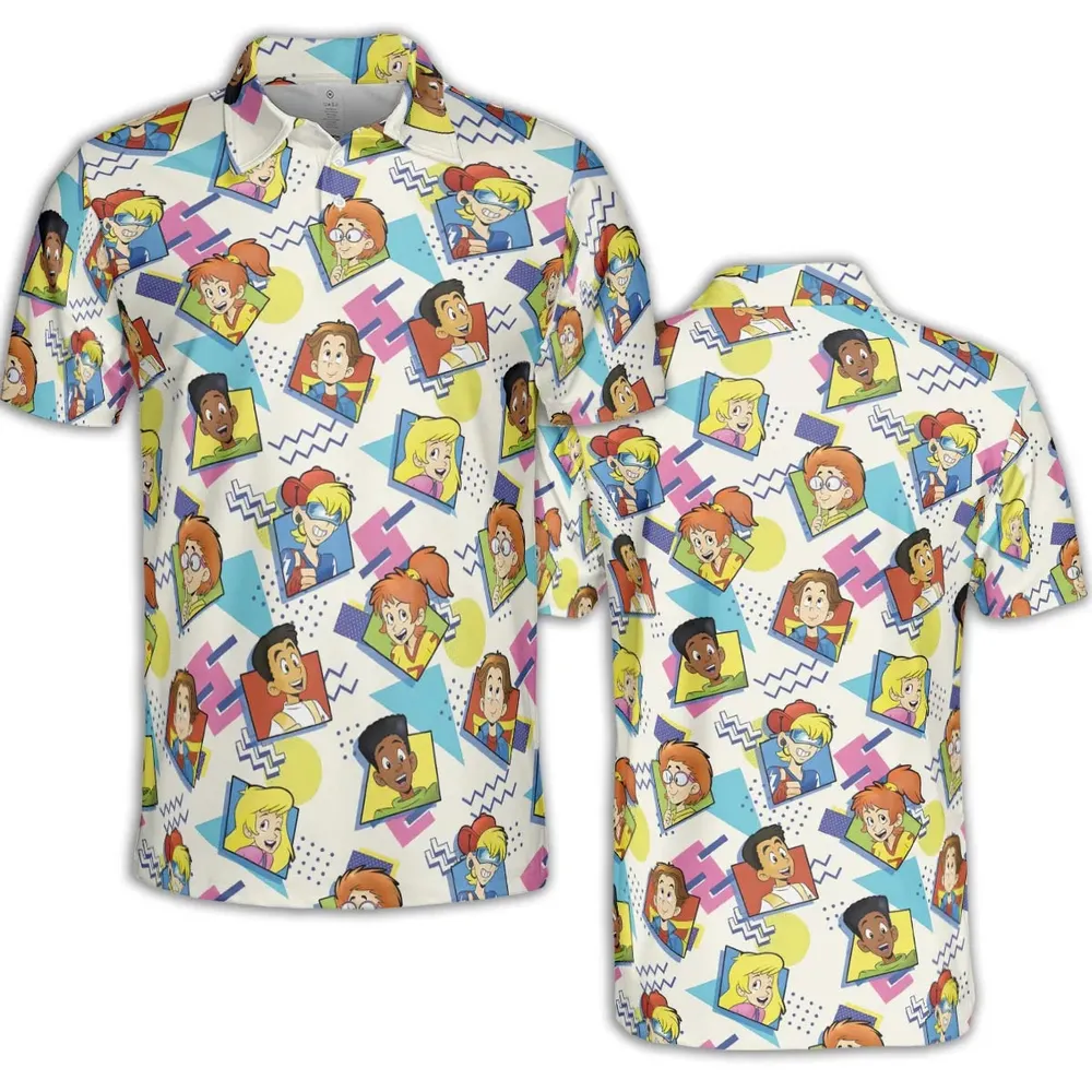 90s Pattern and Kids Club AOP Men/Women Polo Shirt - 2
