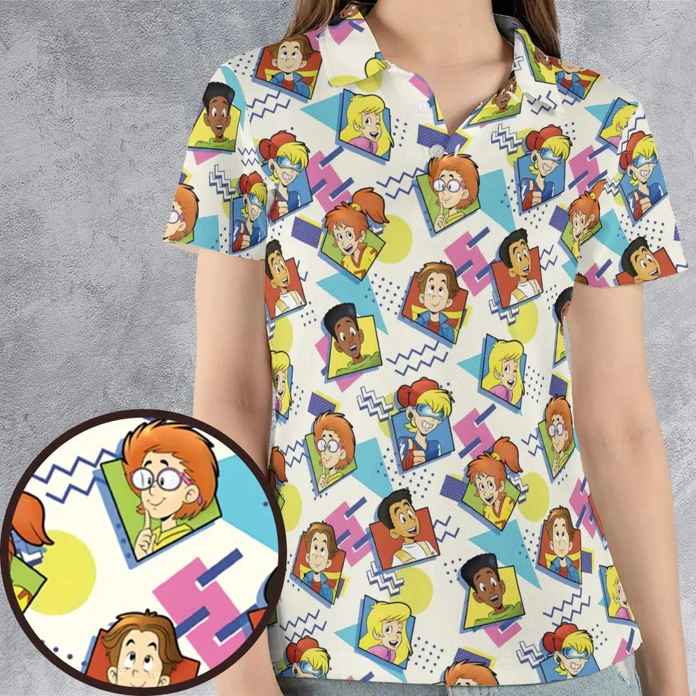 90s Pattern and Kids Club AOP Men/Women Polo Shirt - 4