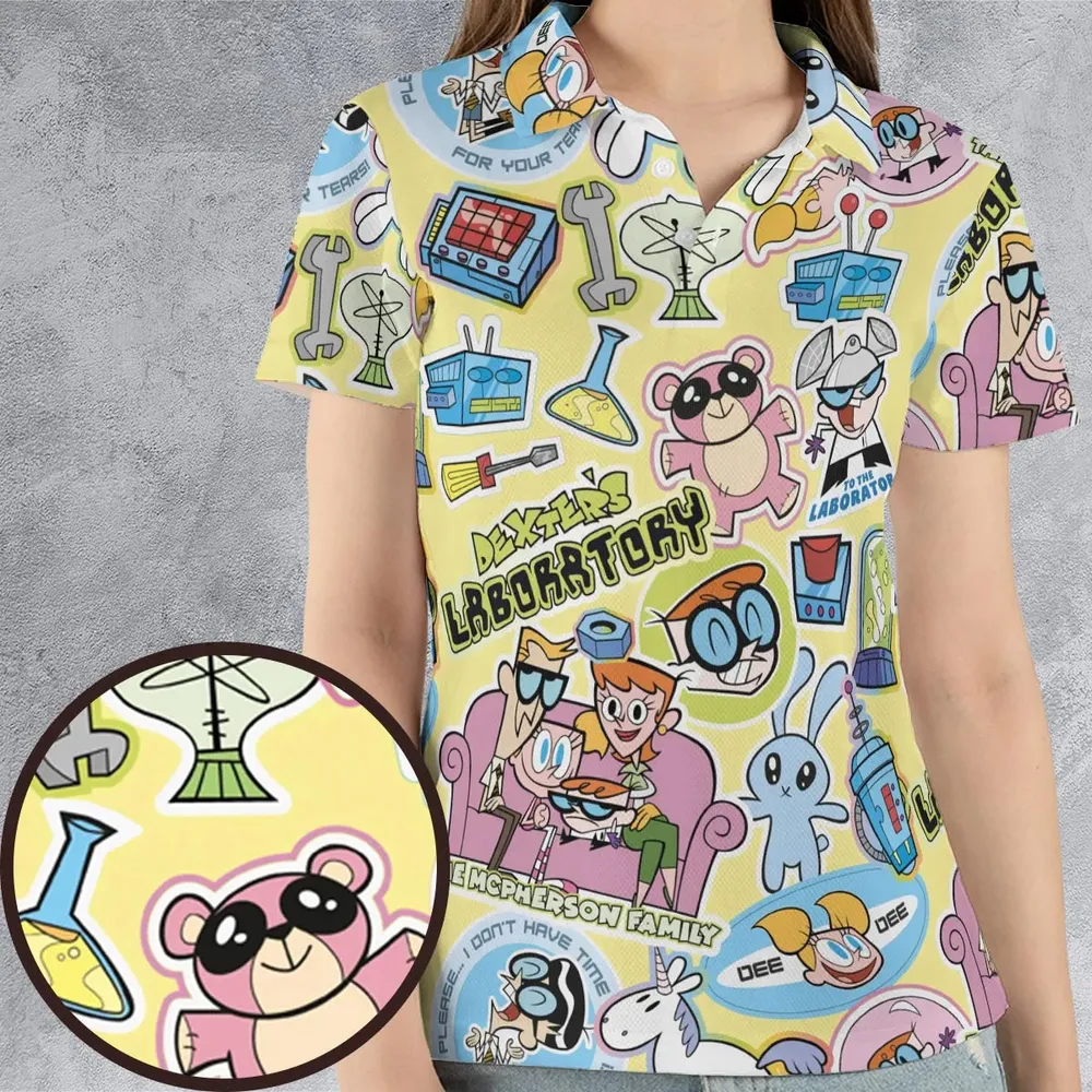 Dee Dee Mandark Dexter's Laboratory Funny AOP Men/Women Polo Shirt - 4