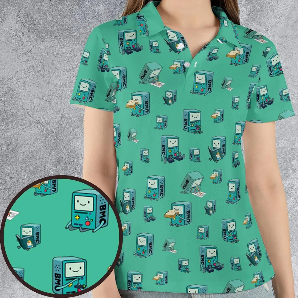 BMO World Adventure Time AOP Men/Women Polo Shirt - 4