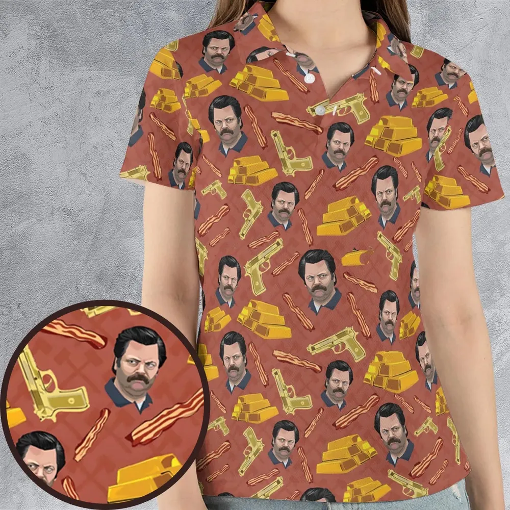 A Swan Song Parks and Recreation AOP Men/Women Polo Shirt - 4
