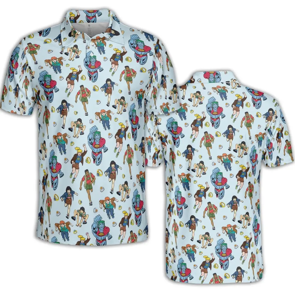 Save The Planet Captain Planet and the Planeteers AOP Men/Women Polo Shirt - 2