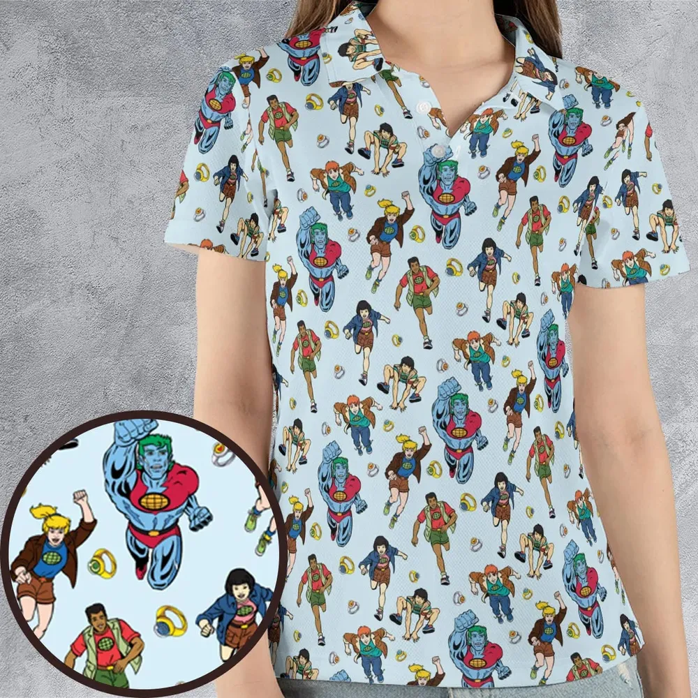Save The Planet Captain Planet and the Planeteers AOP Men/Women Polo Shirt - 4
