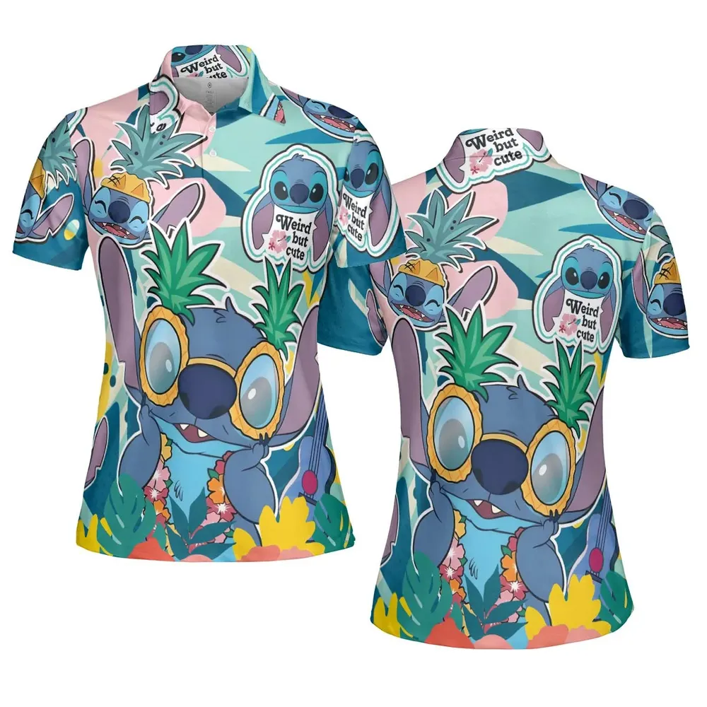 Weird But Cute Stitch AOP Men/Women Polo Shirt - 5