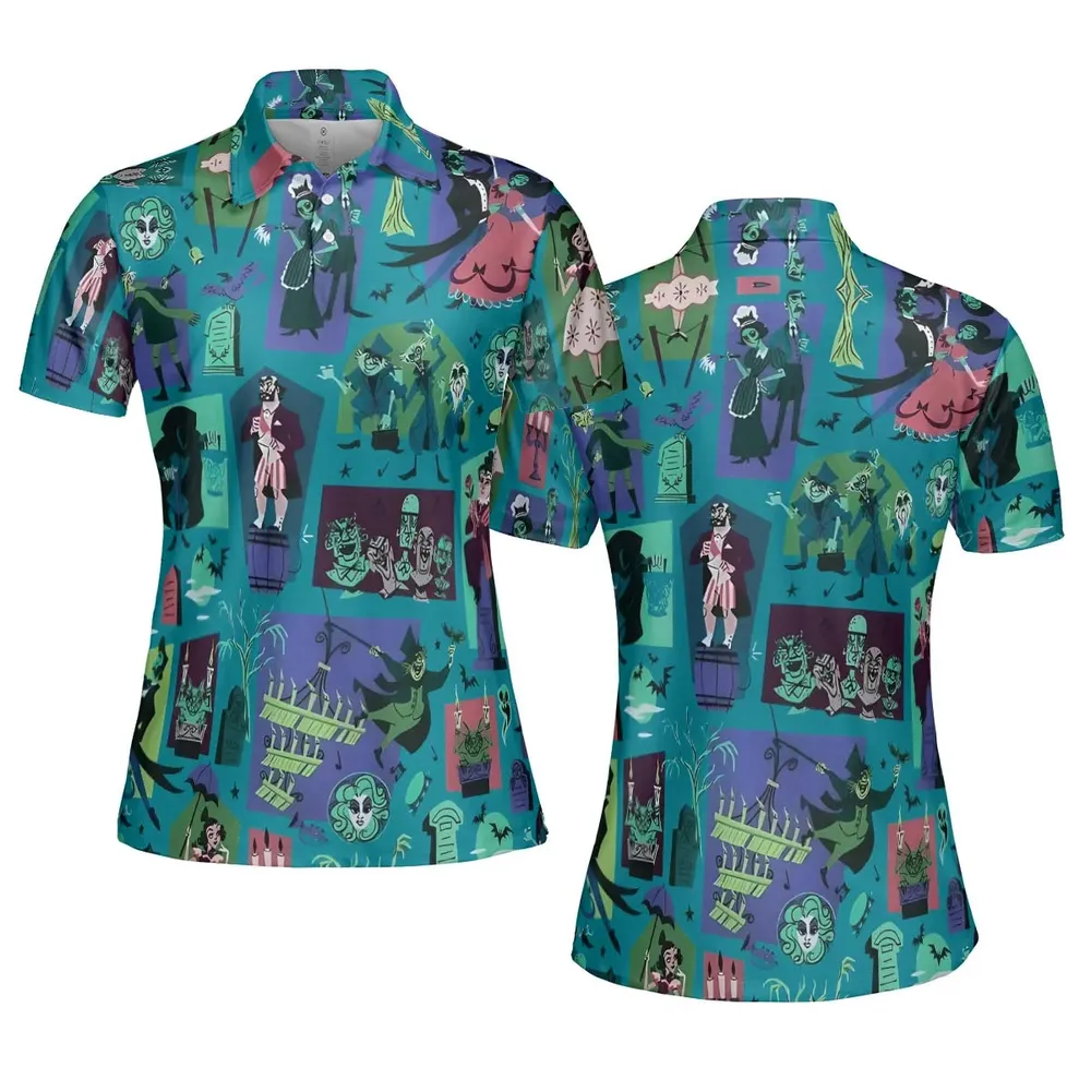 Haunted Chic Haunted Mansion AOP Men/Women Polo Shirt - 5