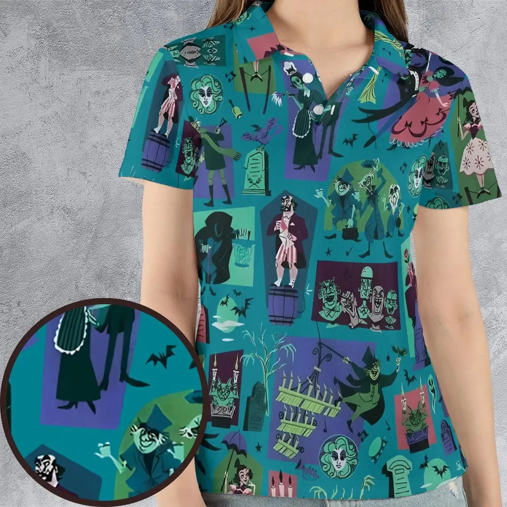 Haunted Chic Haunted Mansion AOP Men/Women Polo Shirt - 4