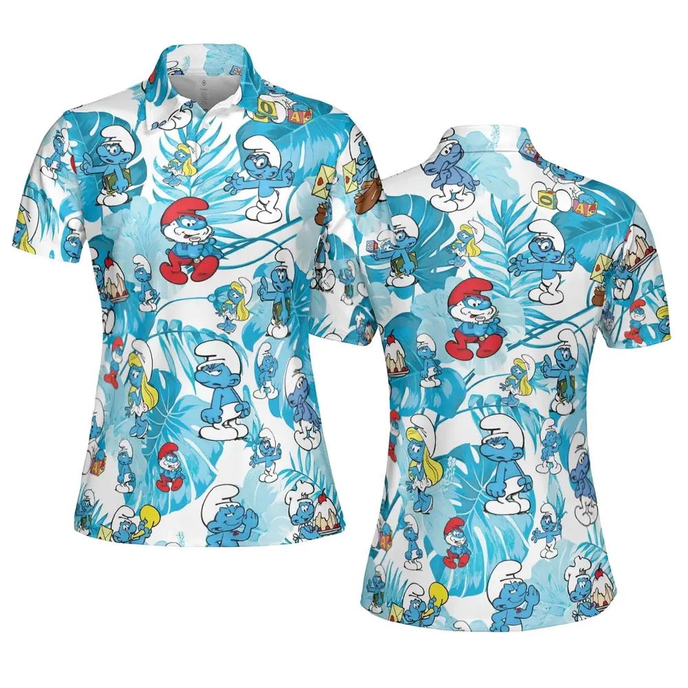 The Smurfs Pattern AOP Men/Women Polo Shirt - 5