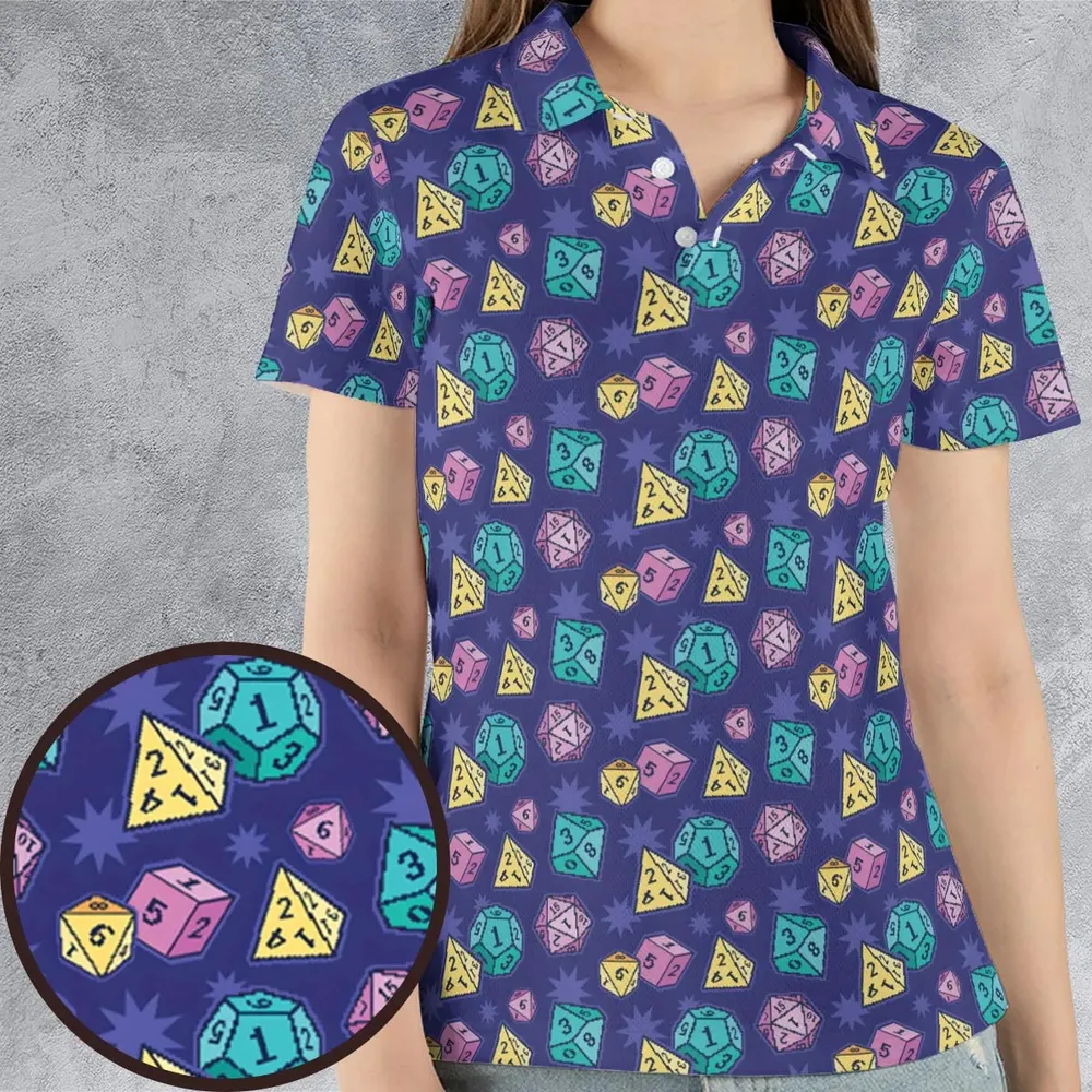 Pixel Dice DnD AOP Men/Women Polo Shirt - 4