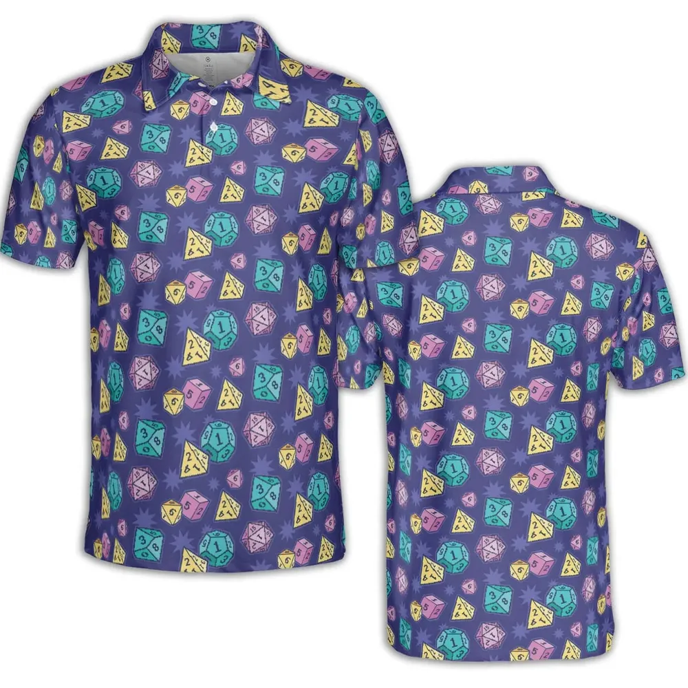 Pixel Dice DnD AOP Men/Women Polo Shirt - 2