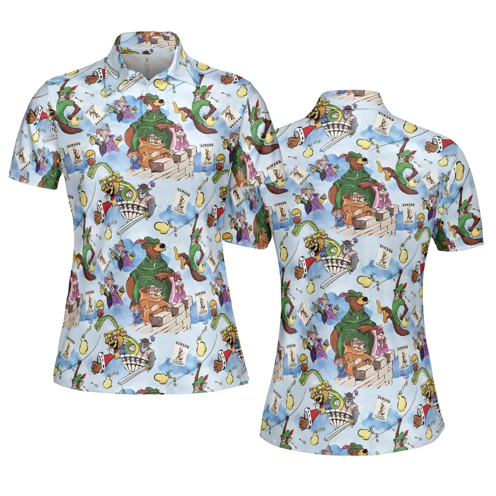 Robin Hood Characters Pattern AOP Men/Women Polo Shirt - 5