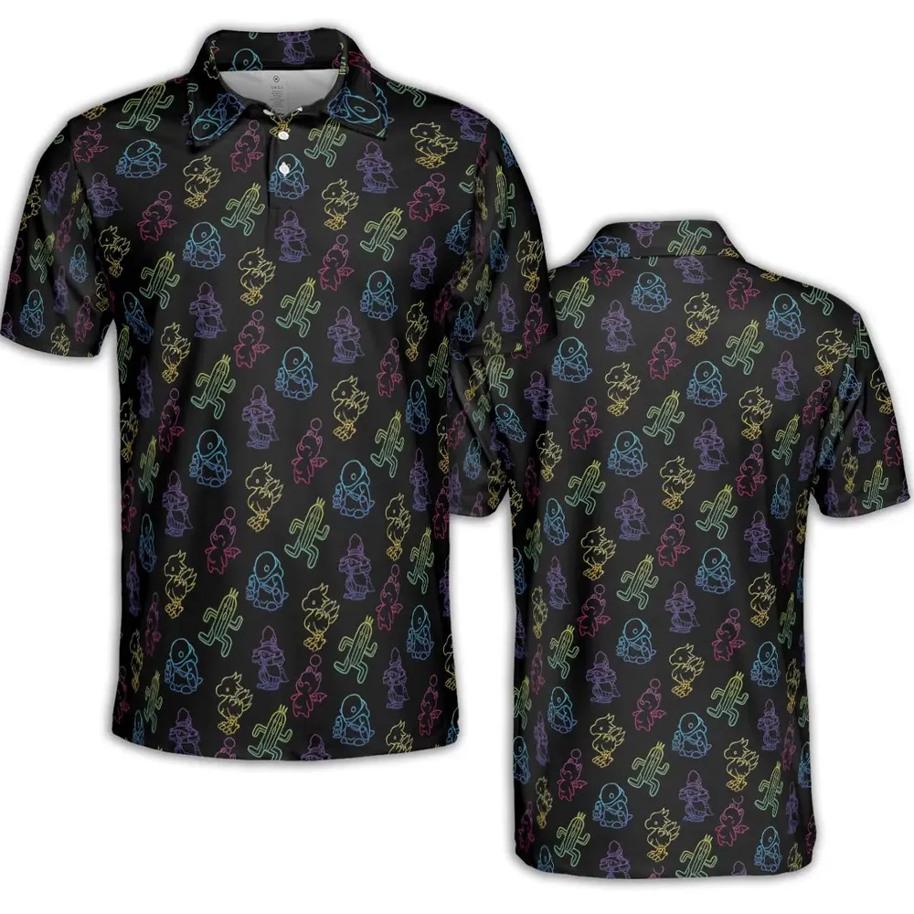 From Chocobos To Cactuars Final Fantasy AOP Men/Women Polo Shirt - 2