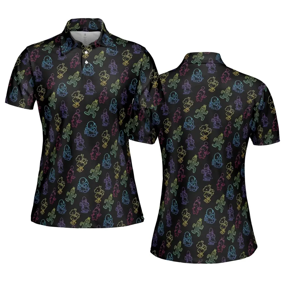 From Chocobos To Cactuars Final Fantasy AOP Men/Women Polo Shirt - 5