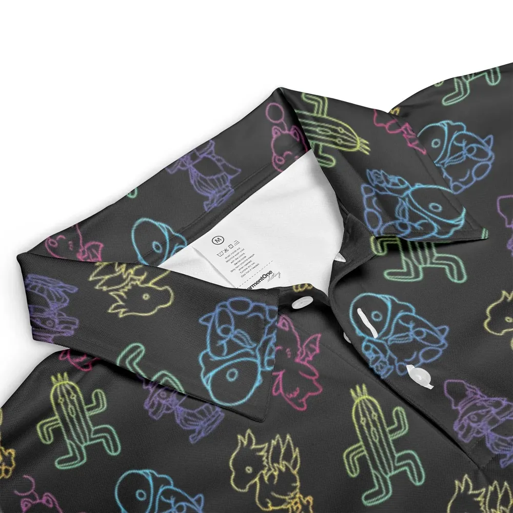 From Chocobos To Cactuars Final Fantasy AOP Men/Women Polo Shirt - 3