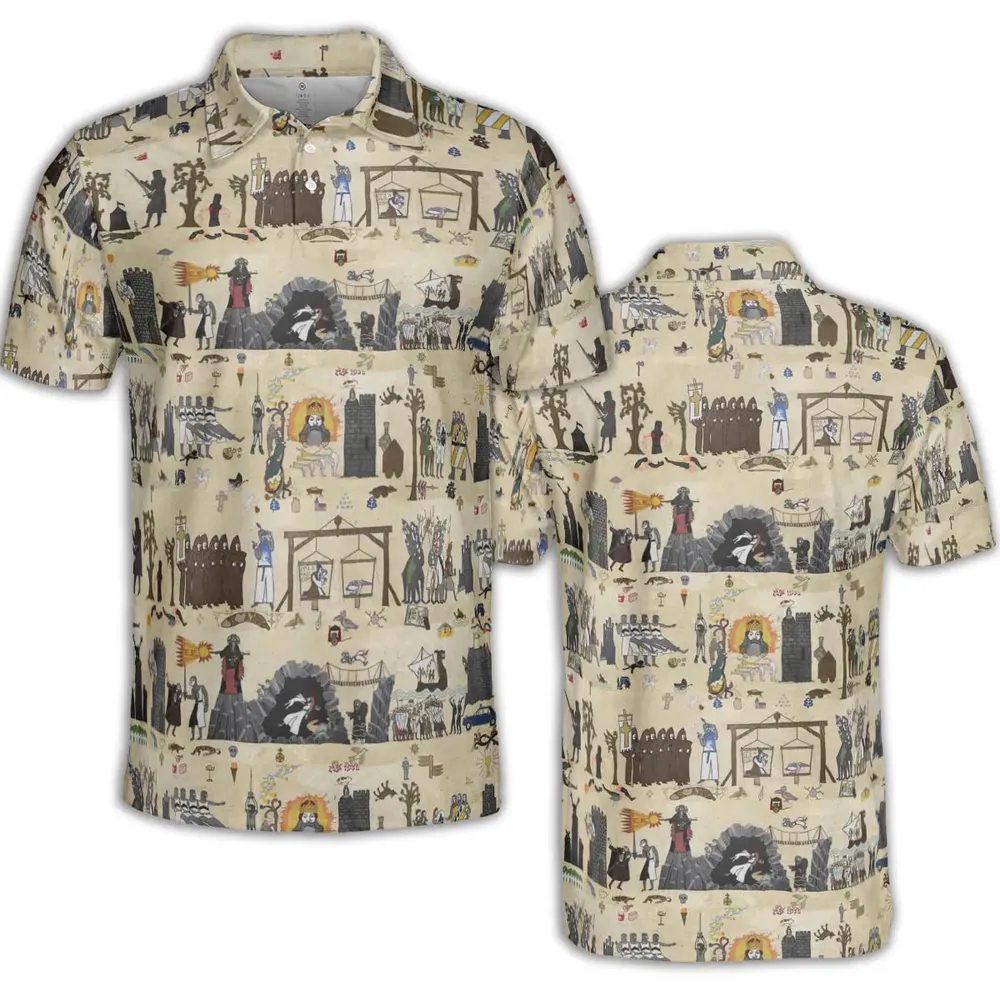 Bayeux Tapestry Monty Python AOP Men/Women Polo Shirt - 2