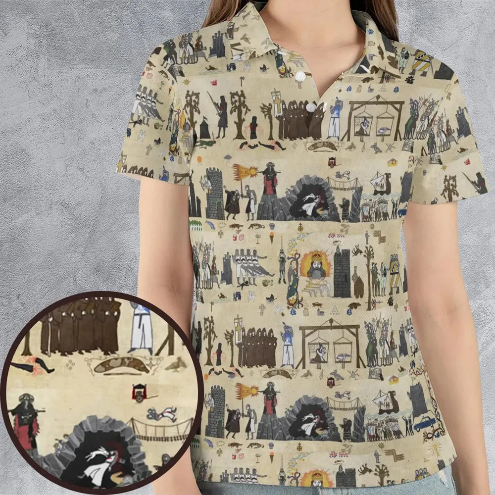 Bayeux Tapestry Monty Python AOP Men/Women Polo Shirt - 4