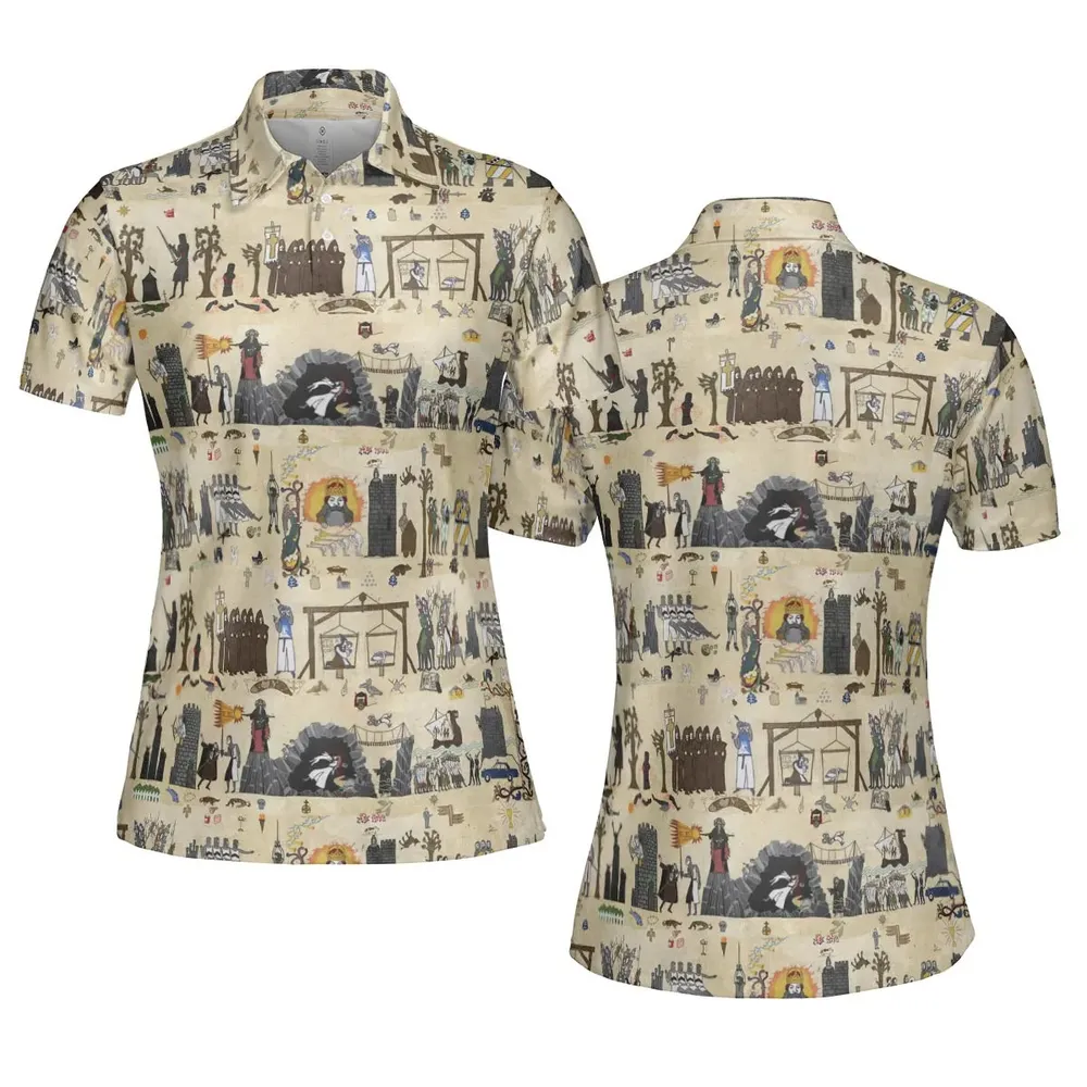 Bayeux Tapestry Monty Python AOP Men/Women Polo Shirt - 5