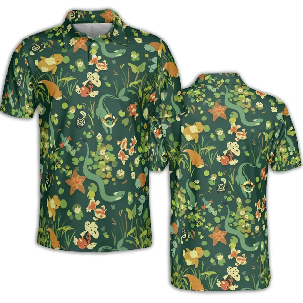 Under Water Type Pokemon AOP Men/Women Polo Shirt - 2