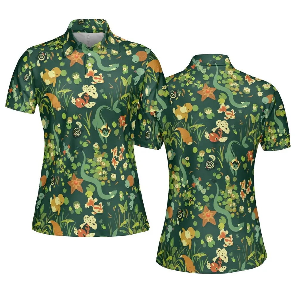 Under Water Type Pokemon AOP Men/Women Polo Shirt - 5