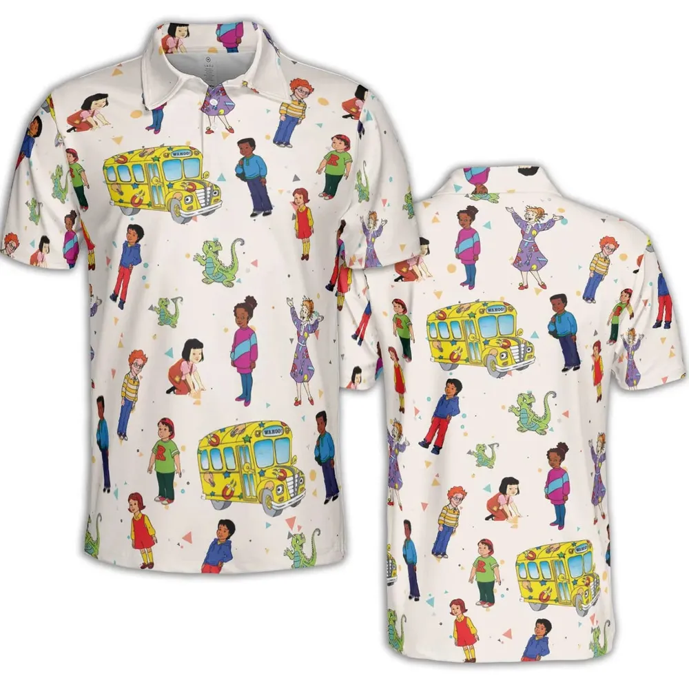 The Magic School Bus Characters AOP Men/Women Polo Shirt - 2