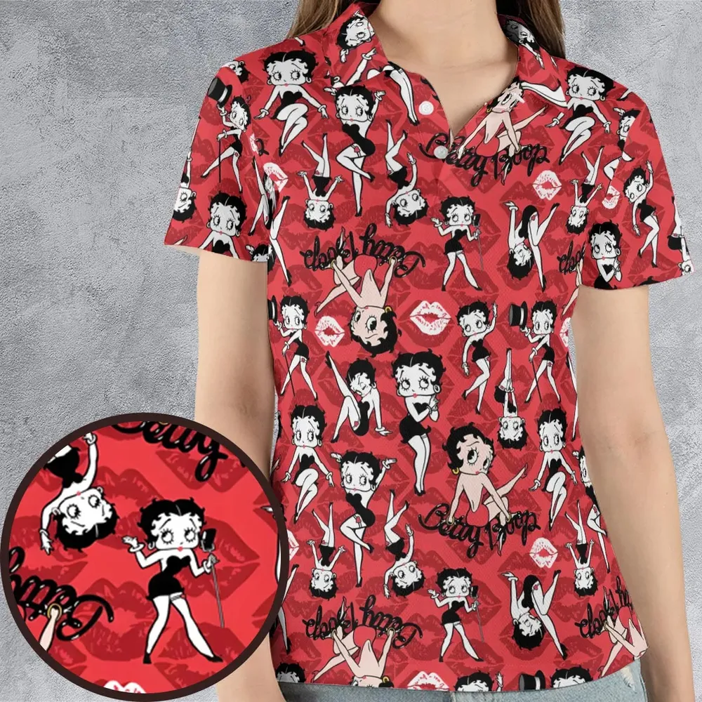 Betty Boop Singer Cartoon Sexy AOP Men/Women Polo Shirt - 4