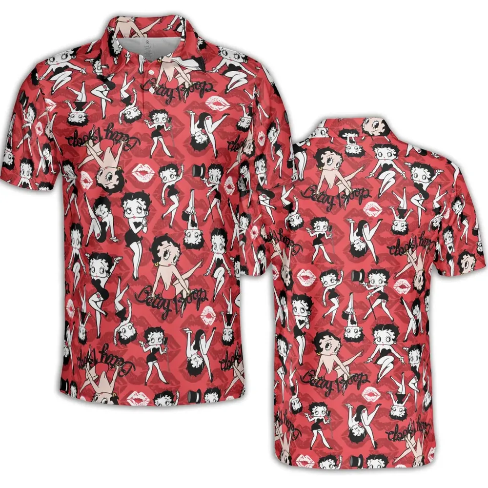 Betty Boop Singer Cartoon Sexy AOP Men/Women Polo Shirt - 2