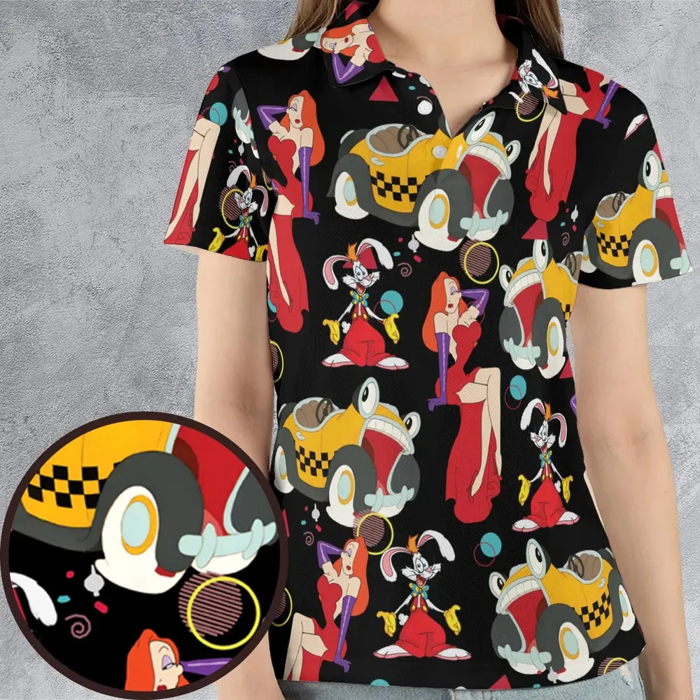 Retro 90s Jessica Rabbit Roger Rabbit AOP Men/Women Polo Shirt - 4