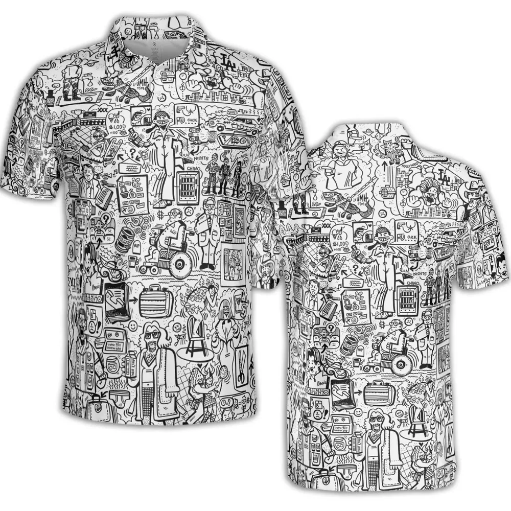The Big Lebowski Doodles AOP Men/Women Polo Shirt - 2