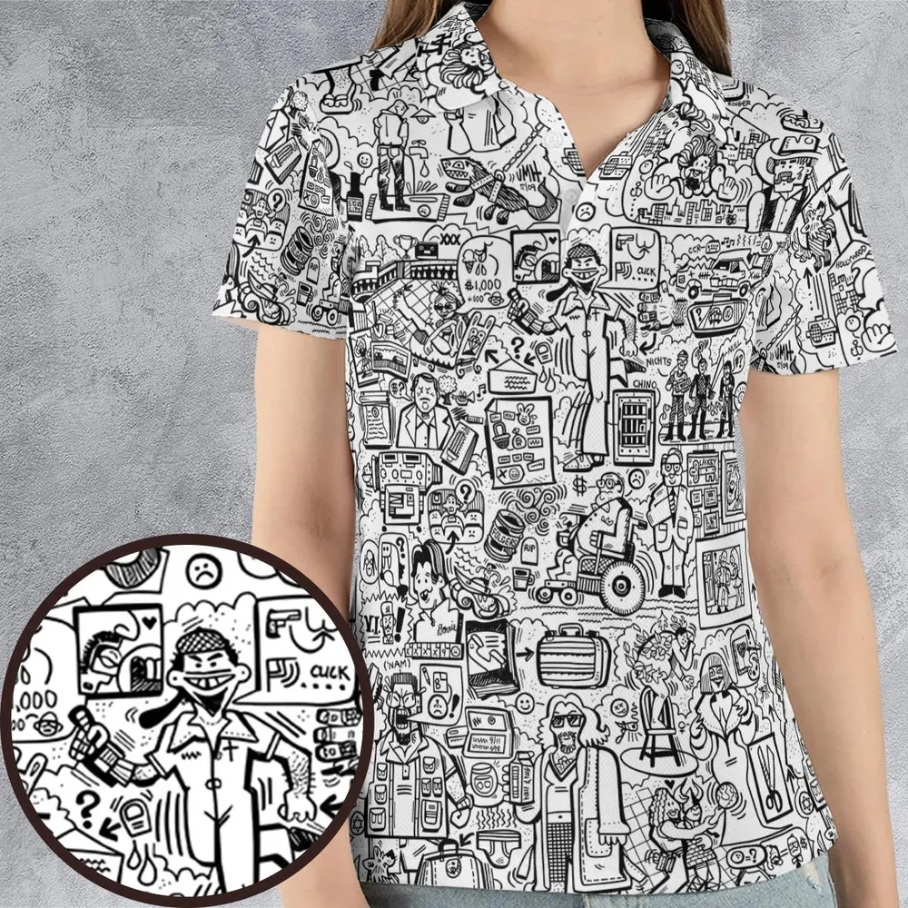 The Big Lebowski Doodles AOP Men/Women Polo Shirt - 4